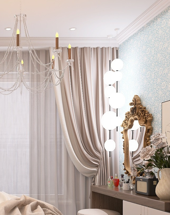 Воздушная спальня с оттенком классики