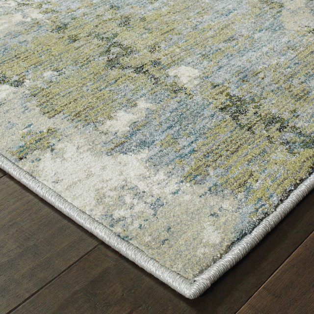 Elements Illusion Blue Green Area Rug, Blue And Green Area Rug