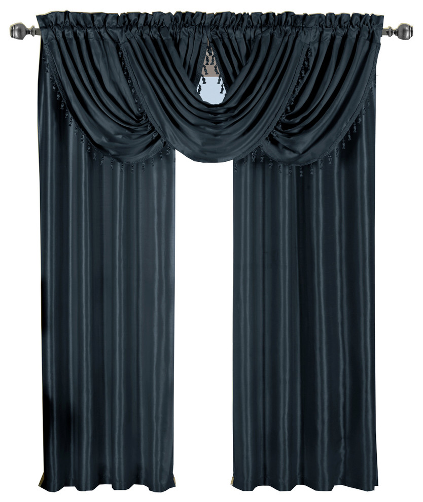 Single Soho Faux Silk Window Curtain, 42"x84" Traditional Curtains