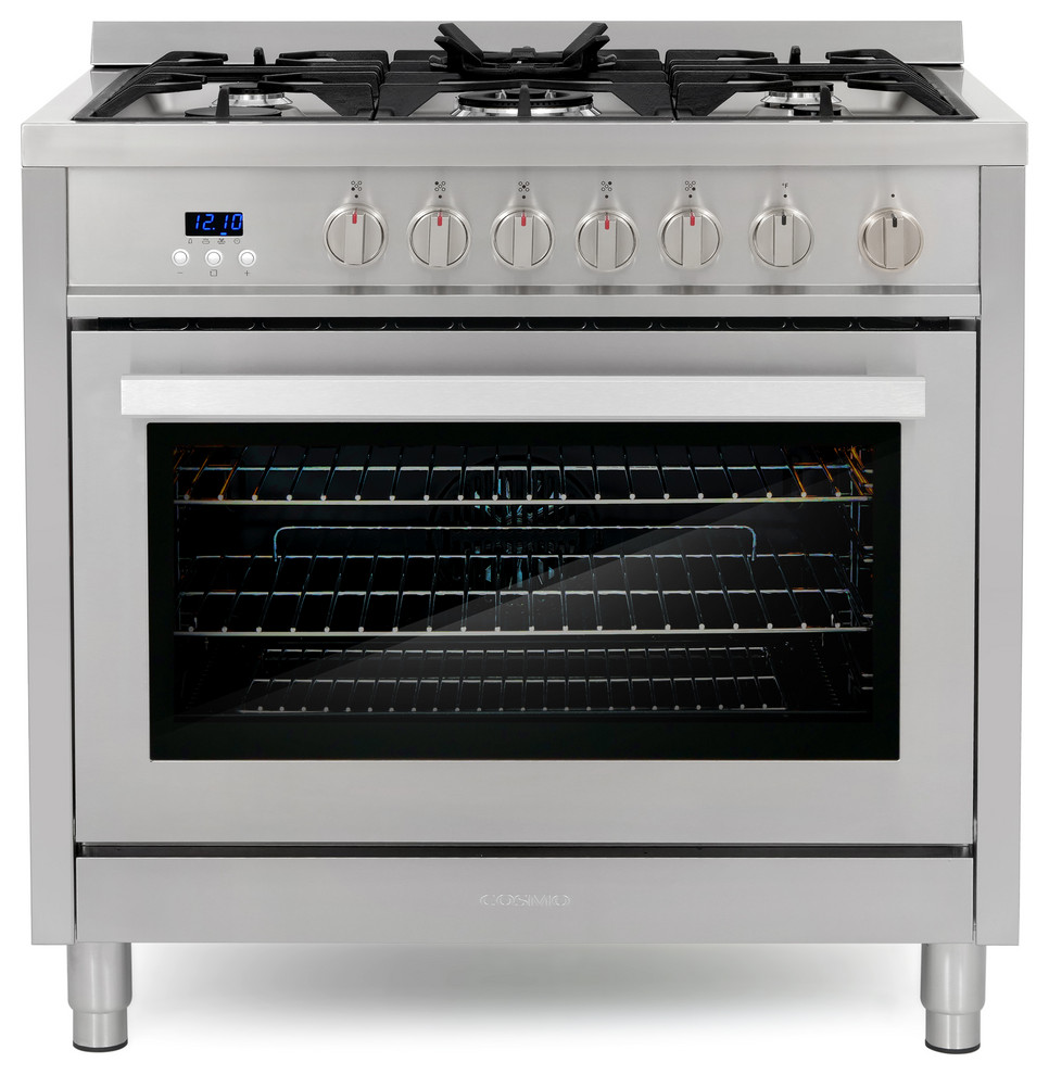 Cosmo Gas Range Pro Style Modern Stainless Steel Convection Oven