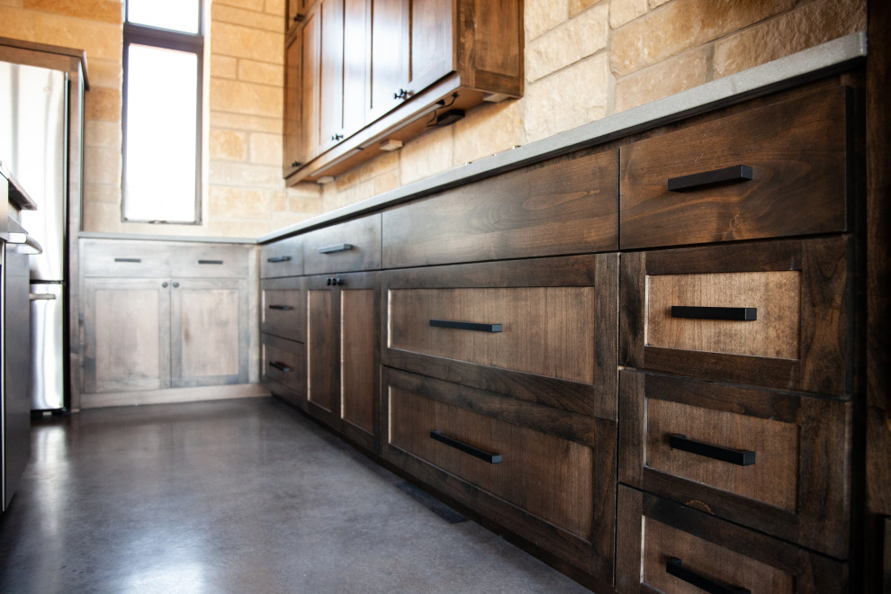 Inspiration for a rustic kitchen remodel in Austin