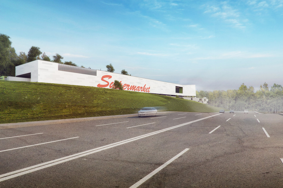 торговый комплекс на подъездной трассе