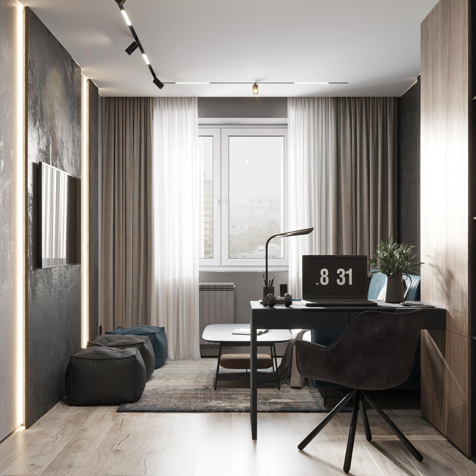 3-комнатная квартира для семейной пары в современном стиле