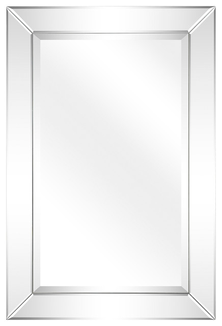Antique Beveled Rectangle Wall Mirror 1 Center Wood Antique Beveled Rectangle Wall Mirror