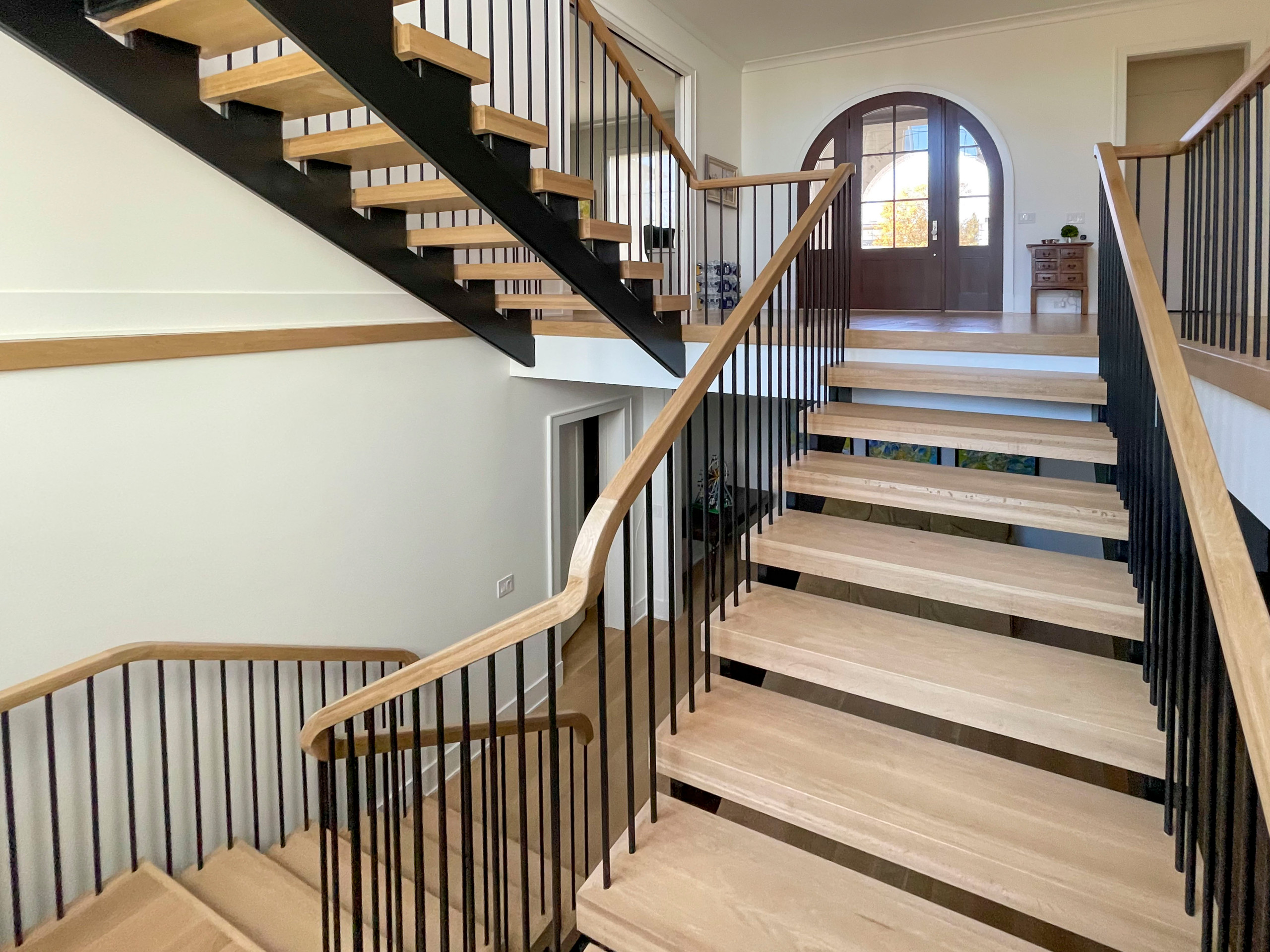 96_Dramatic cantilevered no-riser staircase, Bethesda, MD 20814
