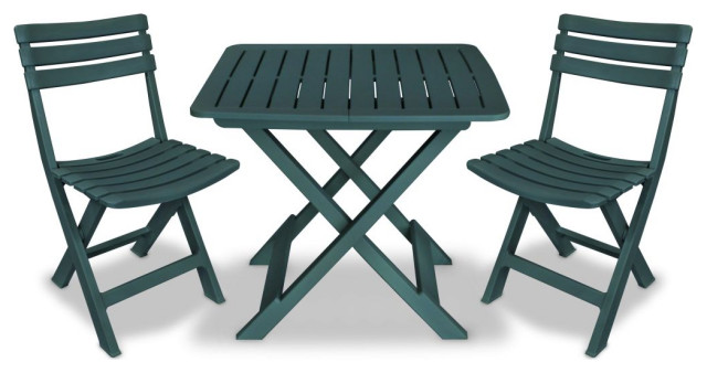 Vidaxl 3 Piece Folding Bistro Set, Folding Patio Tables Plastic