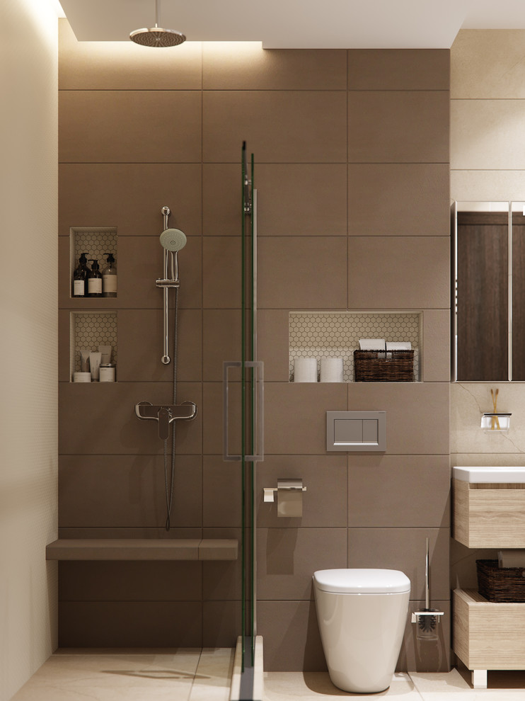 Проект небольшой квартиры с панорамными окнами и видом на лес.