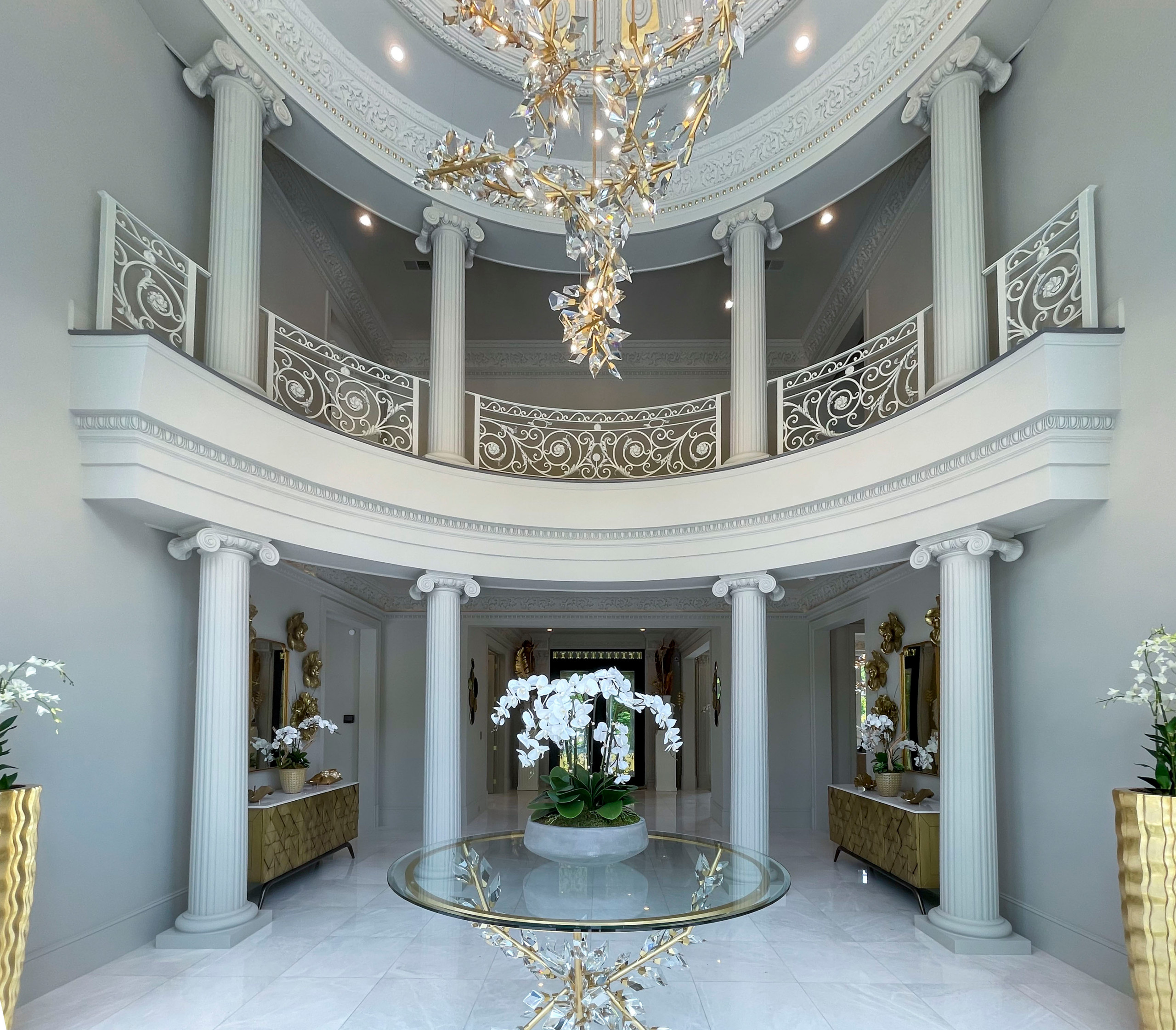 104_Curved Staircases in 18th Century French Inspired Mansion, Mclean VA 22101