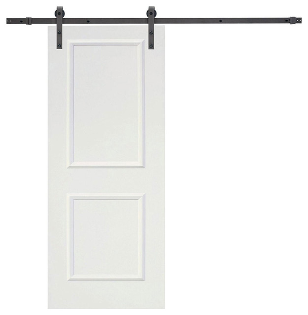 6 Sliding Barn Door Hardware Set With 30 Wide White Wood 6 Sliding Barn Door Hardware Set With 30 Wide White Wood Slab