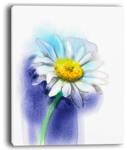 White Gerbera Daisy In Blue Flower Canvas Wall Art 12 X20 - Gerbera Daisy Wall Art White Gerbera Daisy In Blue Flower Canvas Wall Art 12 X20 - Gerbera Daisy Wall Art