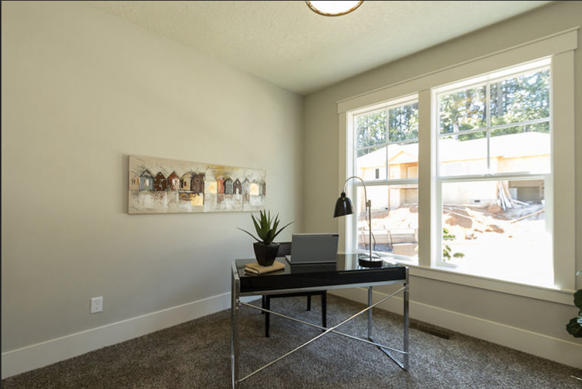 This is an example of a transitional home office in Portland.