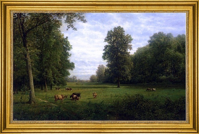 William Trost Richards-16"x24" Framed Canvas