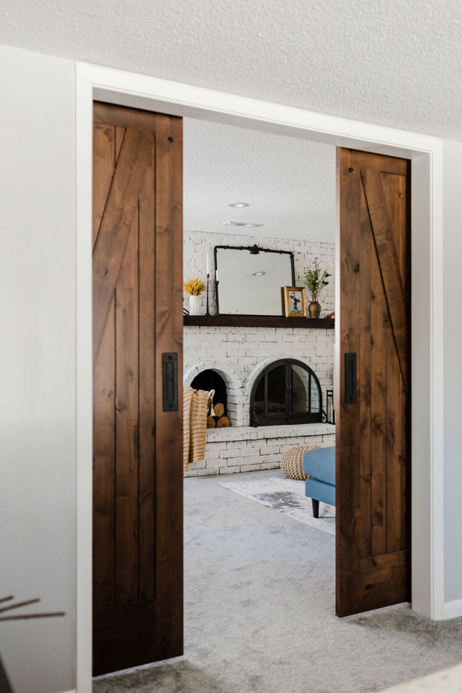 Basement - rustic basement idea in Minneapolis