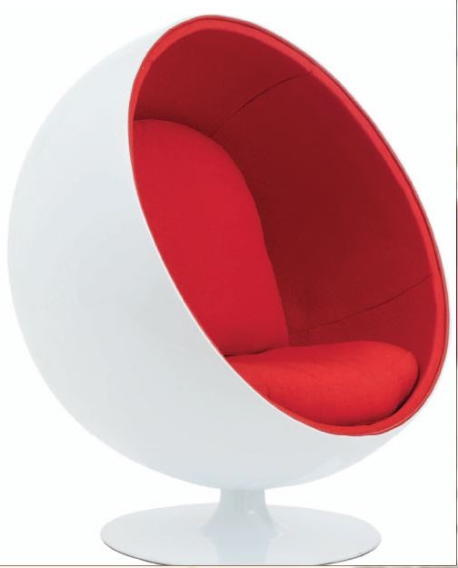 White and Red Occasional Chair