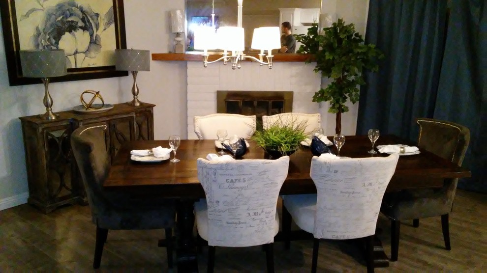 Example of a transitional dining room design in Phoenix