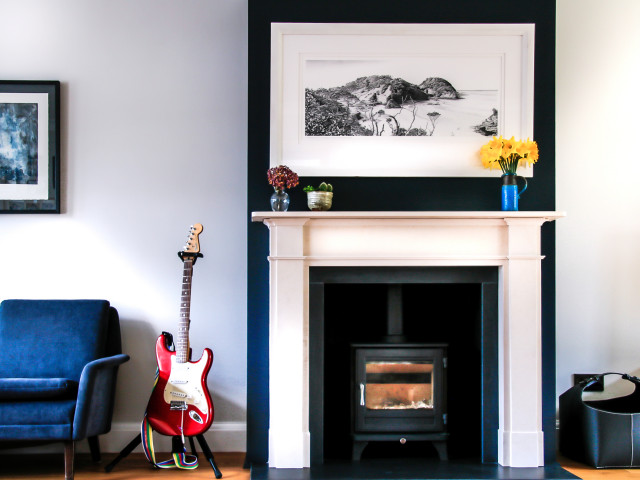 Fireplace Design skandinavisk-vardagsrum