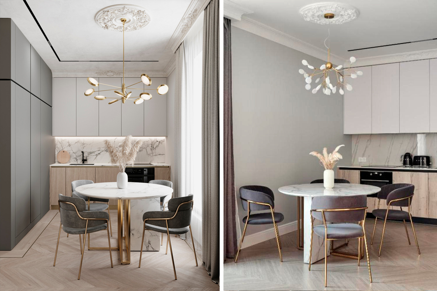 Кухня и гостиная зона для апарт отеля в Санкт-Петербурге