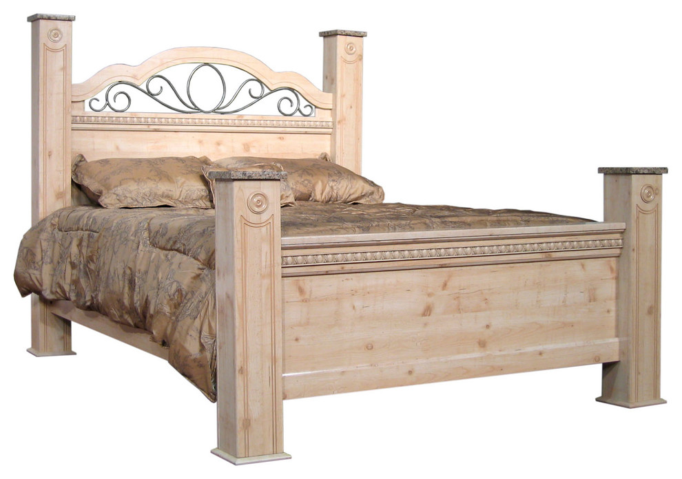 Standard Seville King Poster Bed, Old Fashioned Wood