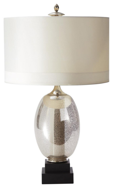 Elegant Silver Mercury Glass Table Lamp Internal Light Large Ivory Black Transitional Lamps By My Sy Home Houzz Elegant Silver Mercury Glass Table Lamp, Large Black And Silver Table Lamps