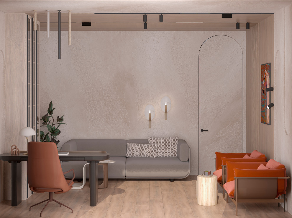 Домашний кабинет из проекта "Оранжевый Блюз" в ЖК Neva Towers, г. Москва