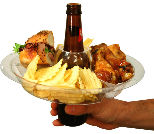 The GoPlate: Reusable Party Plate Doubles as Drink Holder