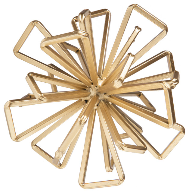 Metal Tabletop Decor Metallic Gold Finish Contemporary Decorative