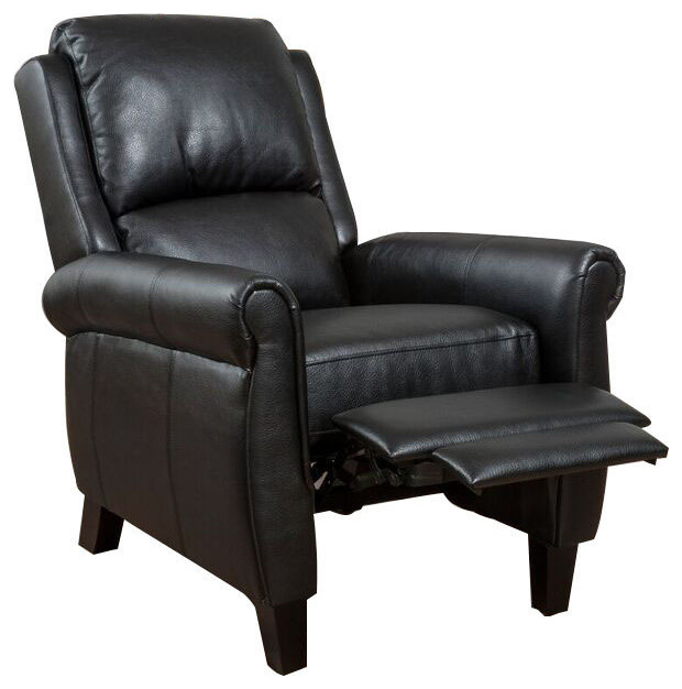 black leather club chair recliner