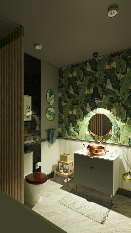 Дизайн и визуализация уборной комнаты. Beverly Hills with some exotic.