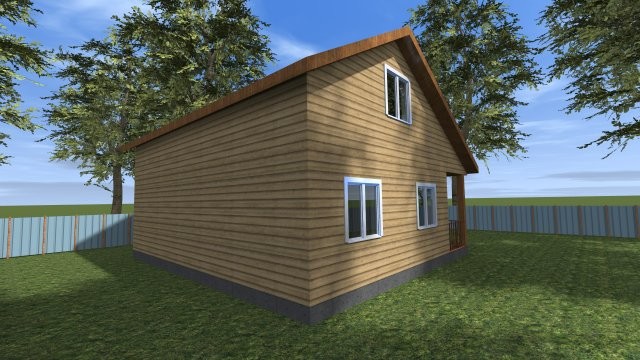 Каркасный дачный дом [011.14]