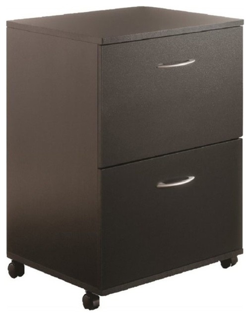 Scranton Co 2 Drawer Mobile Wood File Cabinet In Black
