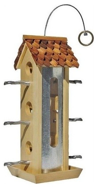 Perky Pet 50171 Tin Jay Bird Feeder Wood 2 Lb Transitional