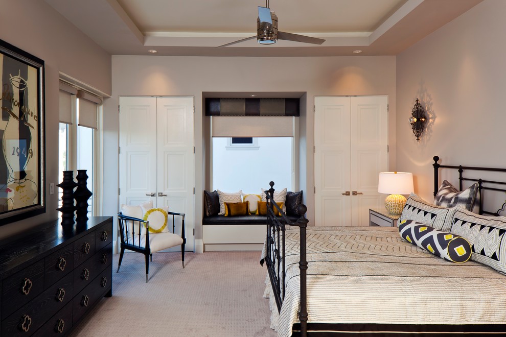 Inspiration for a transitional bedroom in Miami.