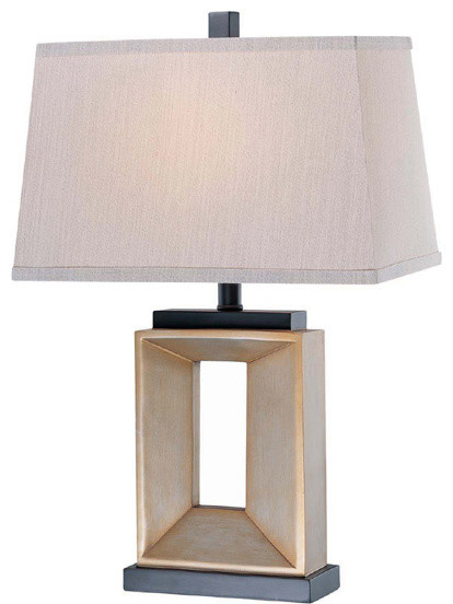 Lite Source 21492 Goldton Aged Silver/Black Table Lamp