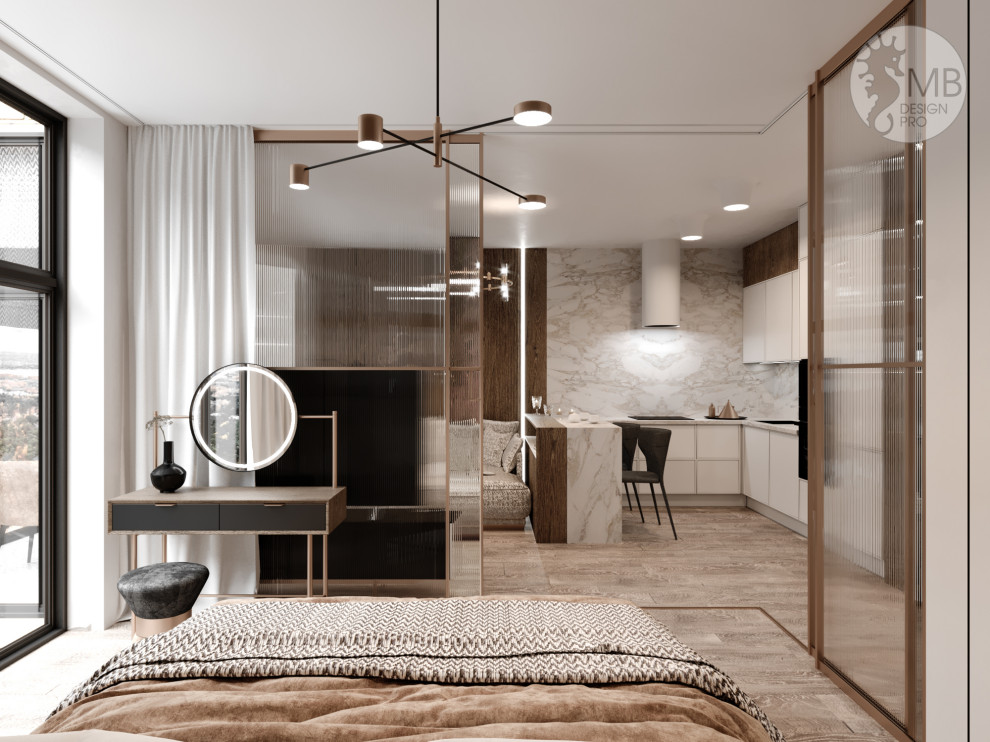 Квартира в золотисто-бежевых тонах