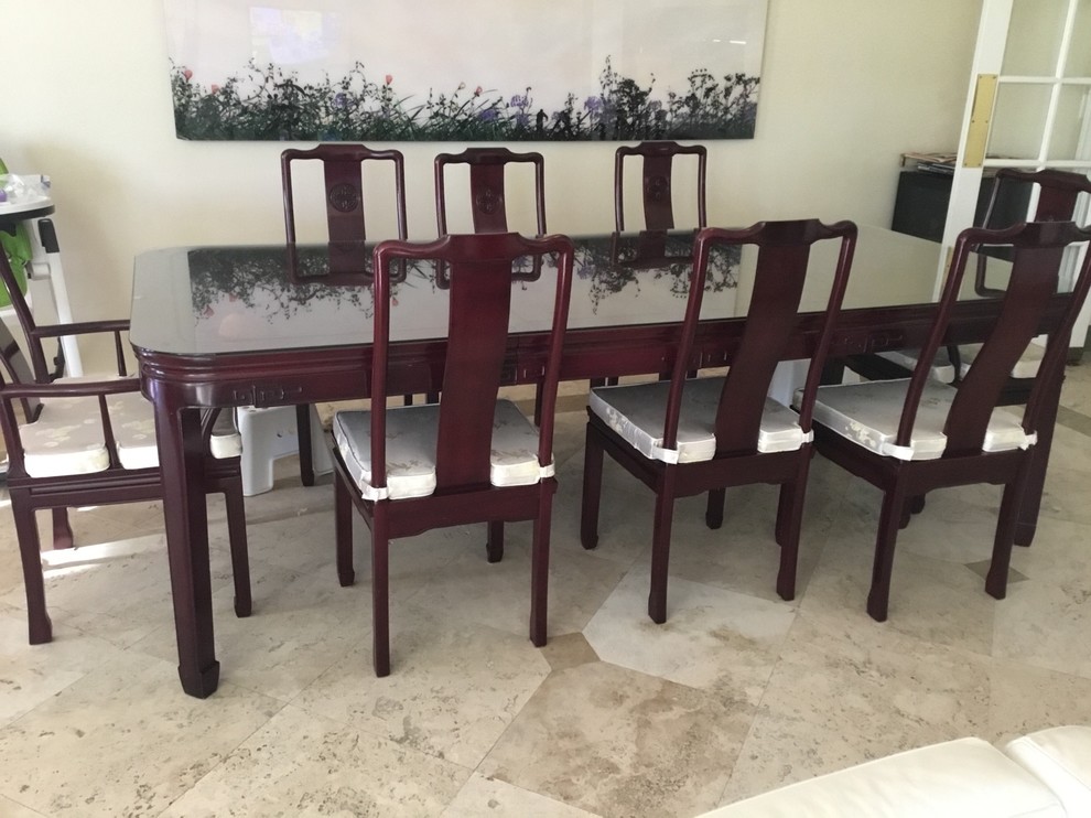 Help! Chinese rosewood dining table with alternative chairs