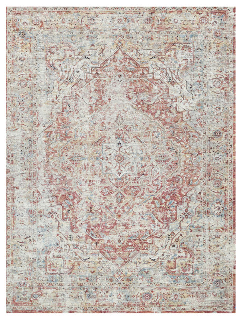 The Met x Exquisite Rugs Antique Loom Beige/Rust Area Rug, 9'x12 ...