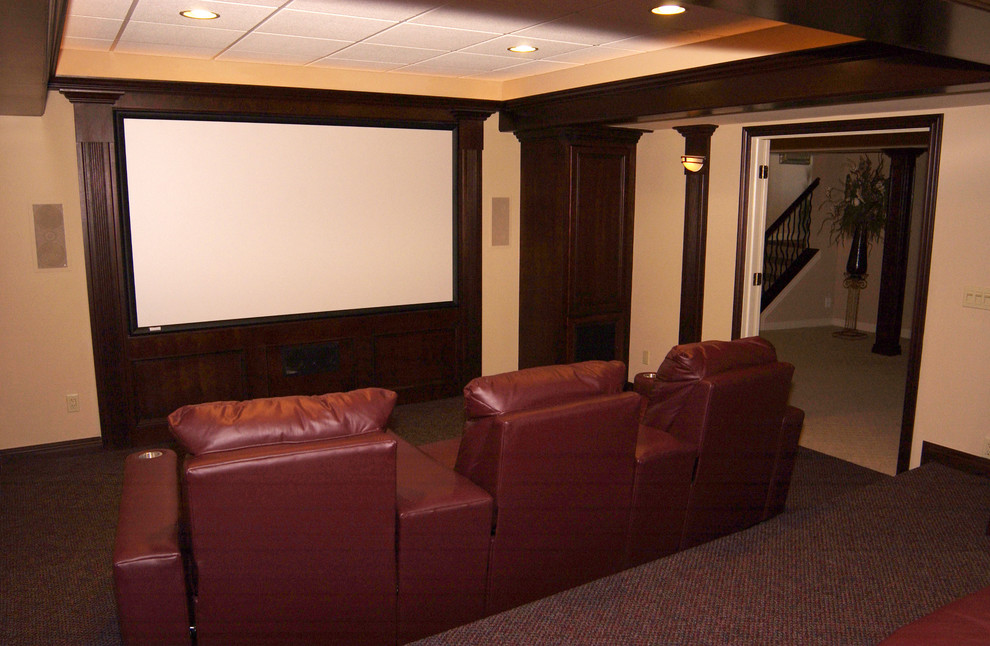 Inspiration for a traditional home theatre in Detroit.