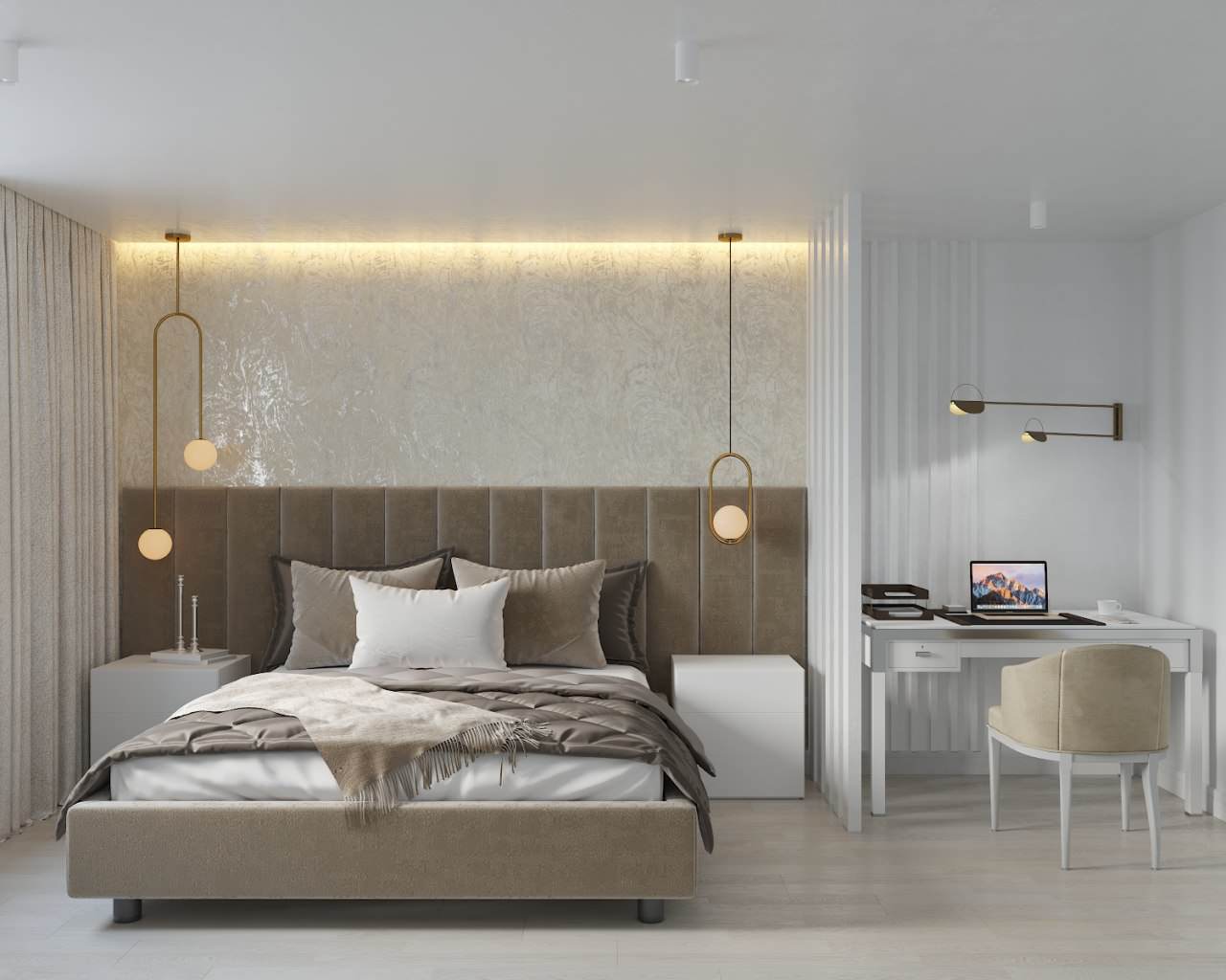 СПАЛЬНЯ С РАБОЧЕЙ ЗОНОЙ