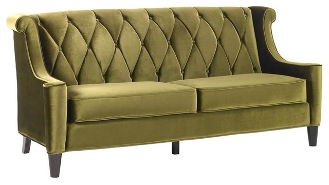 Barrister Sofa Green Velvet