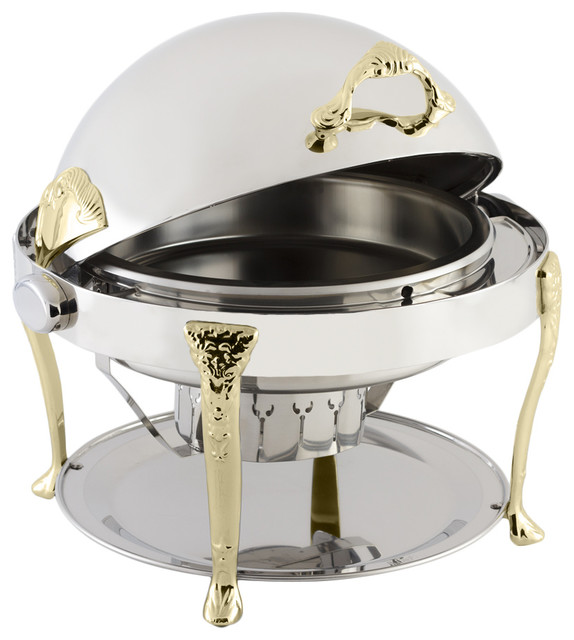 Stainless Steel Round Chafer With Renaissance Legs Traditional