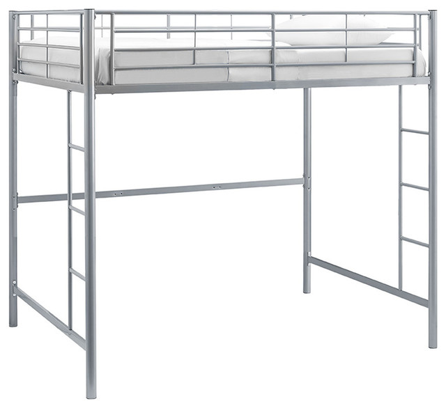Silver Details about   Premium Metal Full Size Loft Bed 