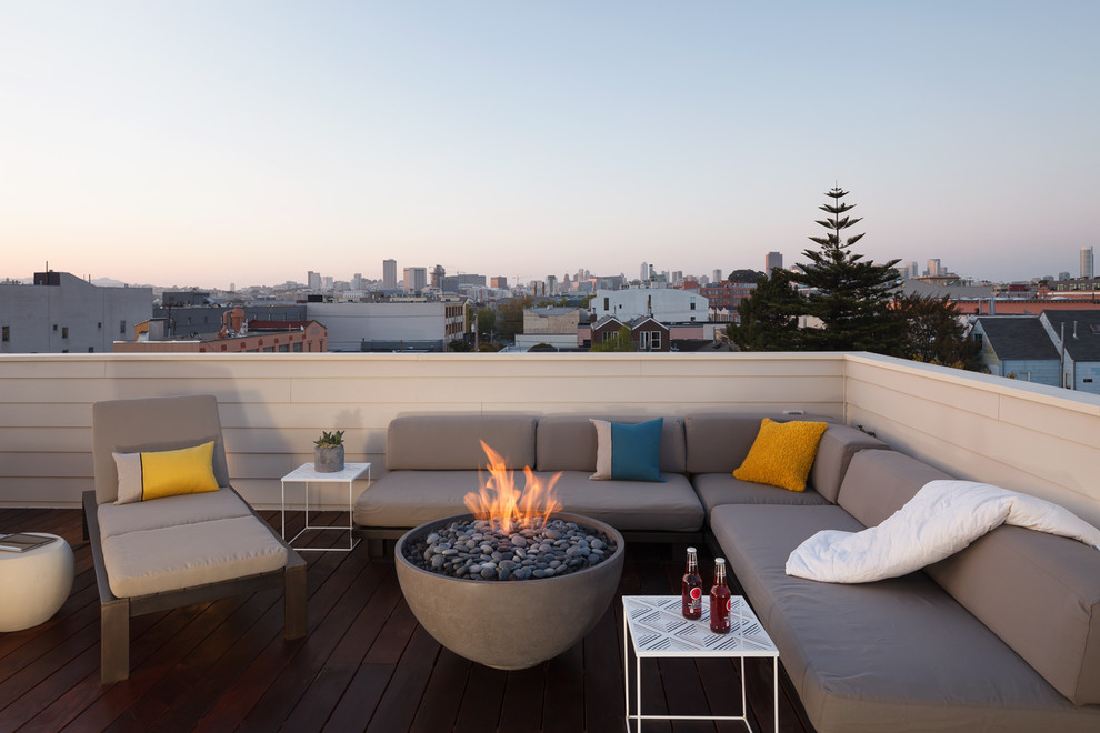 Design ideas for a contemporary rooftop and rooftop deck in San Francisco with no cover.