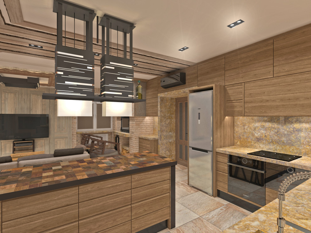 Гостиная-Кухня-Столовая вариант светлый