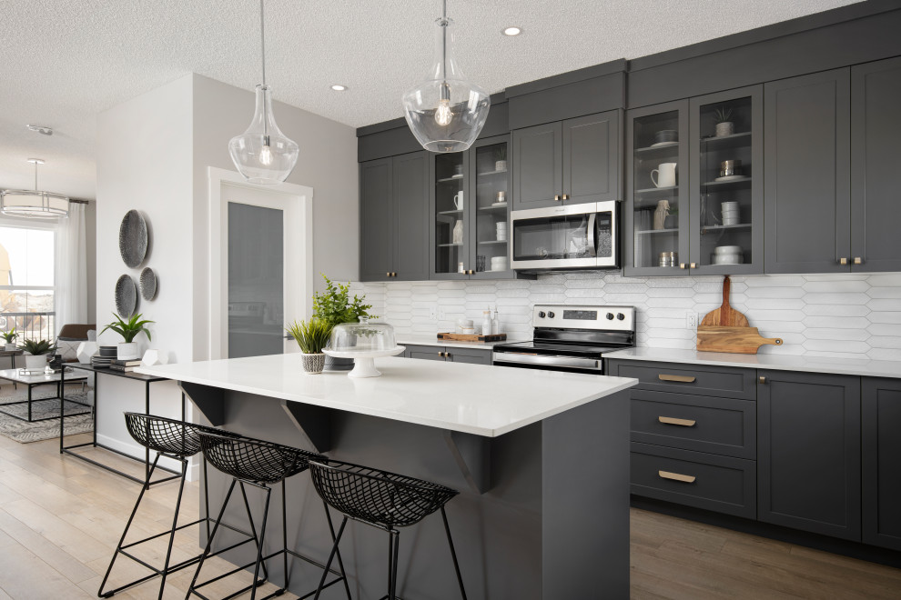 Photo of a transitional kitchen in Calgary.
