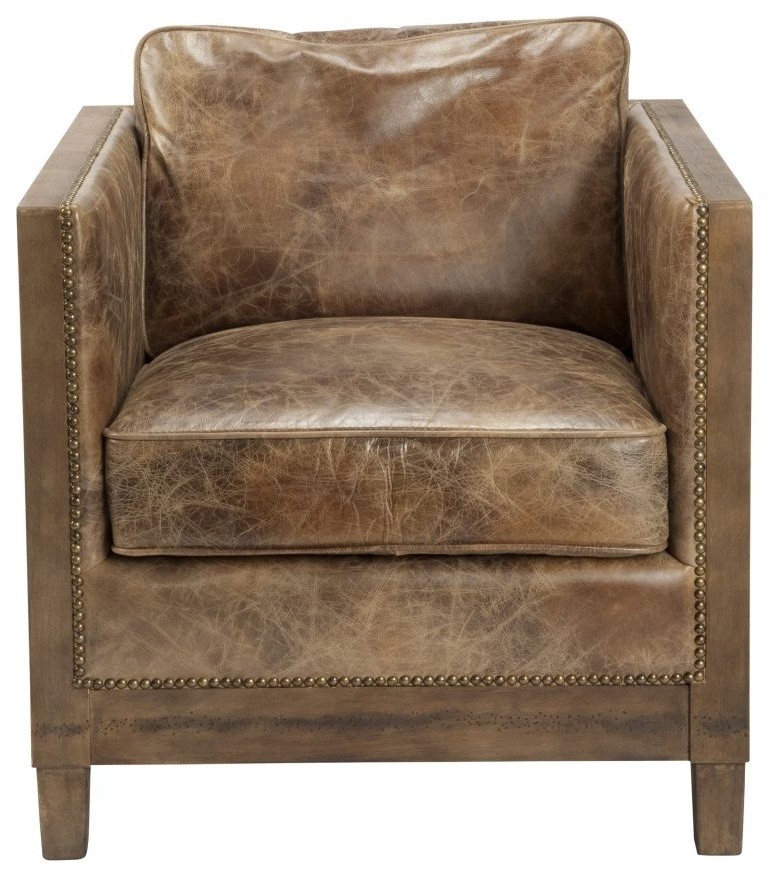 28 W Winston Club Chair Deep Low Seat, Distressed Leather Chair