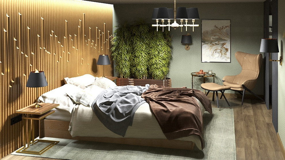 Спальня с выходом на лоджию