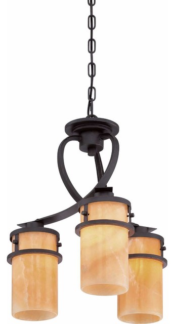 Canyon Oak 17" Wide Chandelier, Imperial Bronze