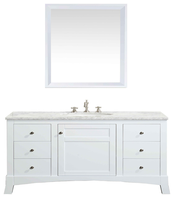 Eviva New York 48 Vanity With White Carrara Top Transitional Bathroom Vanities And Sink Consoles By Luxury Bath Collection Houzz Bathroom Vanities And Sink Consoles, New York Bath Vanity