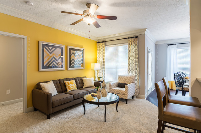 Yellow Accent Wall Living Room Transitional Living Room Atlanta By Valerie Ryan Photography Houzz Ie