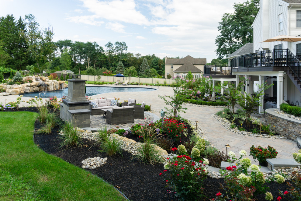 Manalapan, NJ: Pool, Pool Paver Patio, Fireplace, Deck